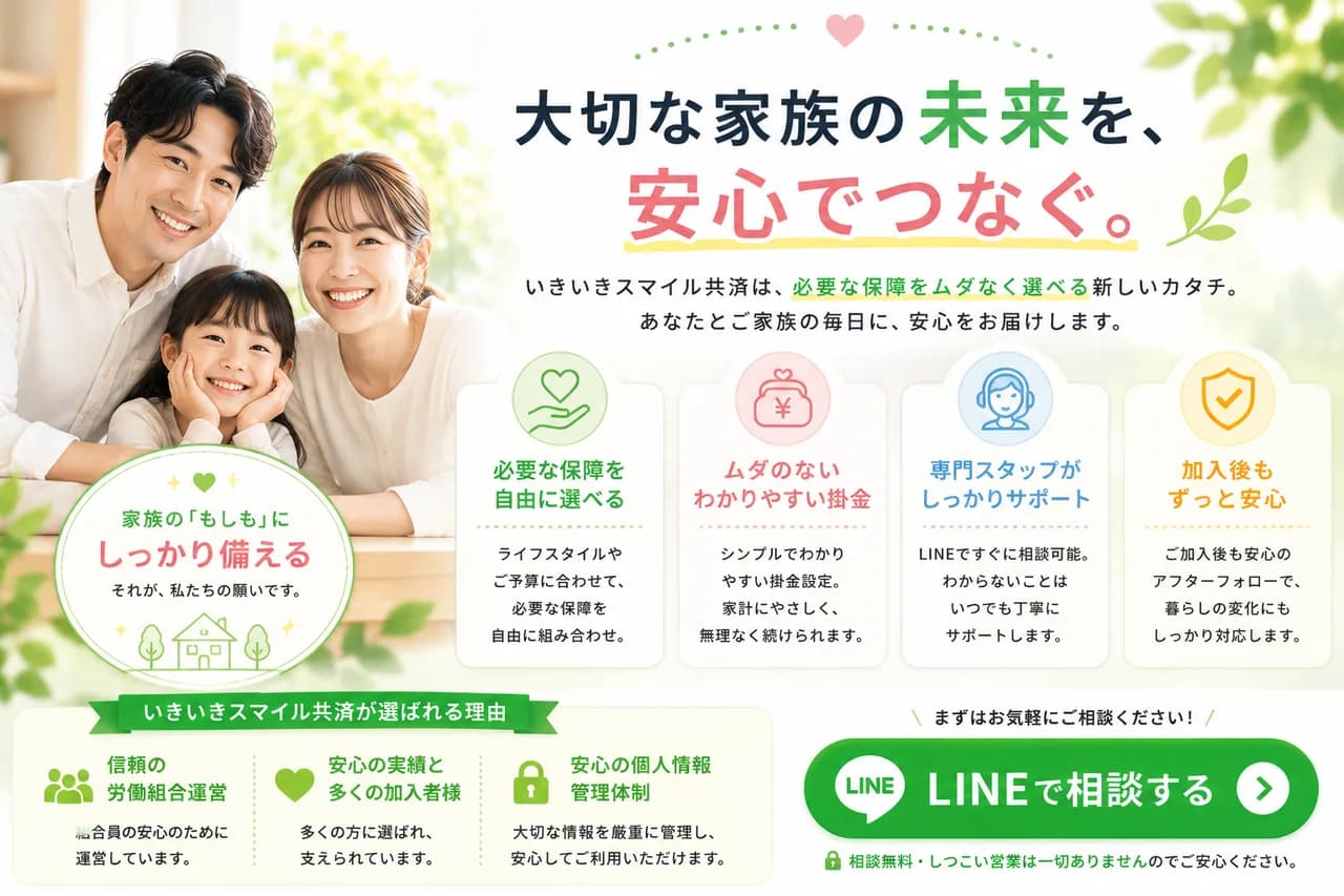 家族で安心して暮らす様子の参考写真(目安)